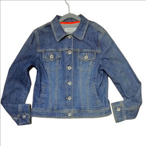 Merona Denim Jacket with Orange Trim Kids Small